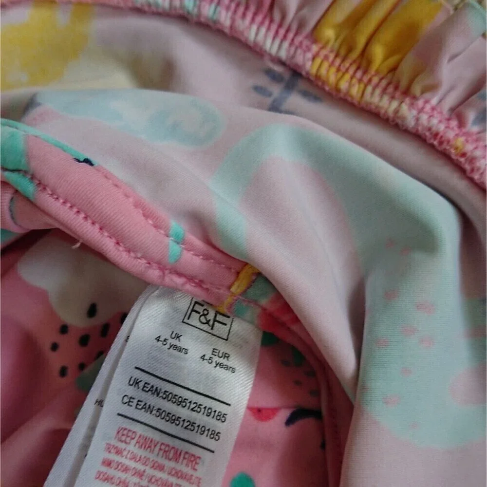 F&F Pink dinosaur Rainbow Summer Sun Cap Hats - Girls 3-4 years